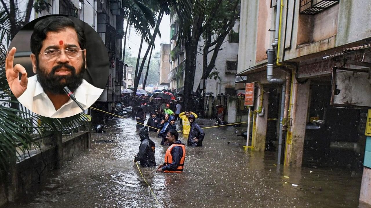 <div class="paragraphs"><p>Illustration showing Maharashtra CM Eknath Shinde and&nbsp;locals being evacuated due to heavy waterlogging following incessant rains, in Pune district.</p></div>